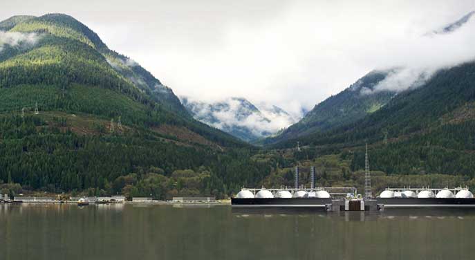 Rendering of the Woodfibre LNG project